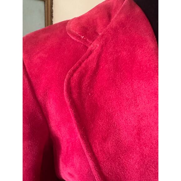 Vintage Split End Ltd Red Suede Blazer Jacket Size 14 - Picture 11 of 13
